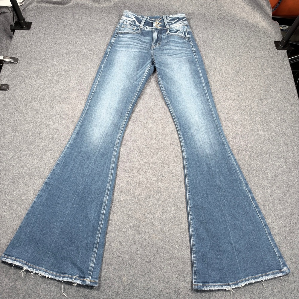 KanCan Signature Kurvy Ultra High Rise Super Flare Jeans VBK1769X Blue Size 25